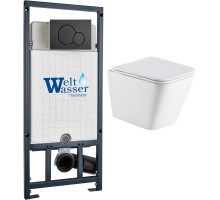 Комплект инсталляции Welt-Wasser MARBERG 507 с унитазом GELBACH 043 GL-WT и клавишей смыва MAR 507 RD MT-BL черный матовый