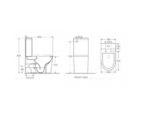 Унитаз-компакт безободковый с сиденьем микролифт WeltWasser Salzbach 001MT-BL