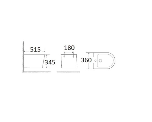 Подвесное биде WeltWasser Salzbach 005MT-BL