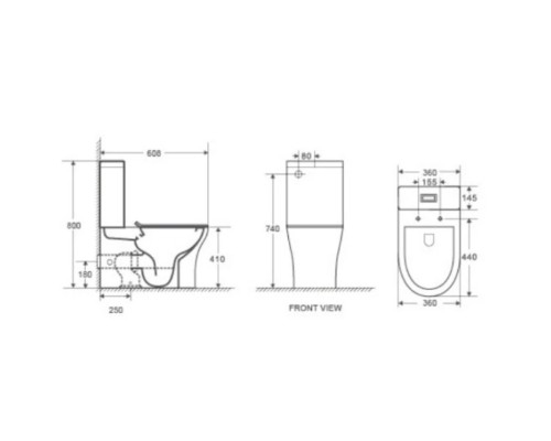 Унитаз-компакт безободковый с сиденьем микролифт WeltWasser Telbach 001GL-WT