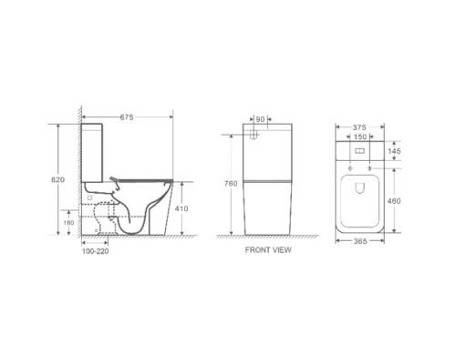 Унитаз-компакт безободковый с сиденьем микролифт WeltWasser Gelbach 001 XL MT-BL