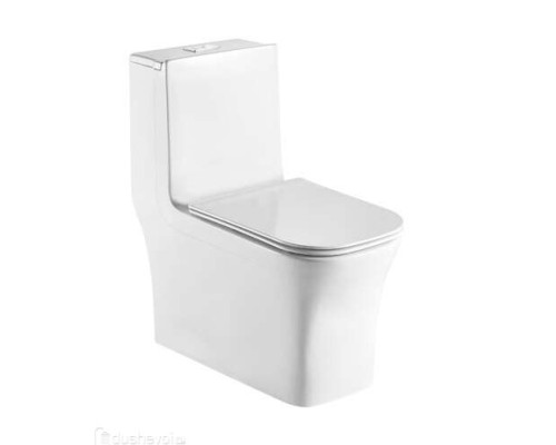 Унитаз моноблок WeltWasser WW GLANBACH 001 GL-WT безободковый, с сиденьем микролифт, белый глянцевый