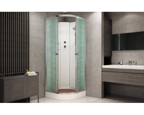 Душевая кабина Avacan EM1590NLED AVA 90x90 б/к, LED, стекла с узором, профиль хром Душевая кабина Avacan EM1590NLED AVA 90x90 б/к, LED, стекла с узором, профиль хром