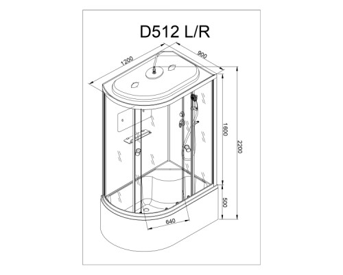Душевая кабина AvaCan D512S R
