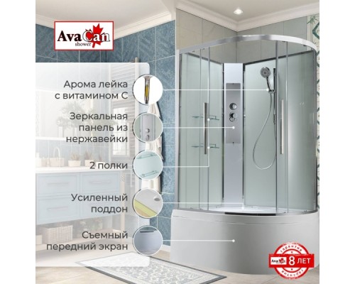 Душевая кабина EM5812LNT без крыши прозрачная