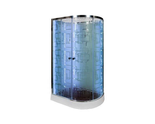 Душевая кабина Avacan EM1511LNLED AVA 110x80 LED, левая, стекла с узором, профиль хром Душевая кабина Avacan EM1511LNLED AVA 110x80 LED, левая, стекла с узором, профиль хром