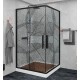 Душевой уголок Avacan KB 100-110 AVA 100x100 стекла с рисунком, профиль черный