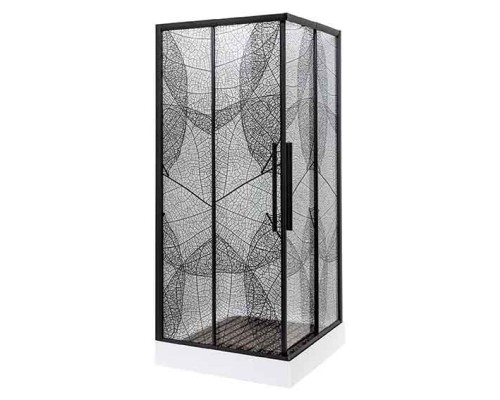 Душевой уголок Avacan KB 100-110 AVA 100x100 стекла с рисунком, профиль черный Душевой уголок Avacan KB 100-110 AVA 100x100 стекла с рисунком, профиль черный