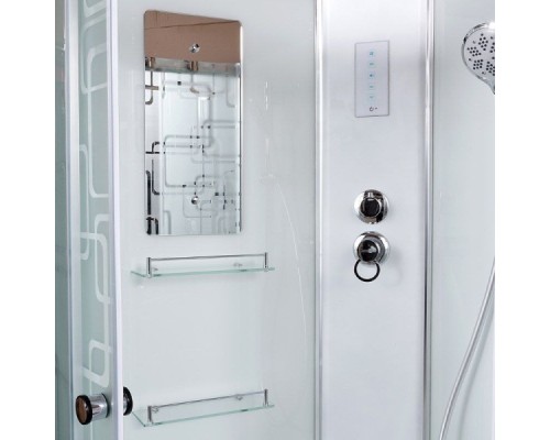 Душевая кабина Avacan EM1510EL AVA 100x100 с электрикой, стекла с узором, профиль хром Душевая кабина Avacan EM1510EL AVA 100x100 с электрикой, стекла с узором, профиль хром