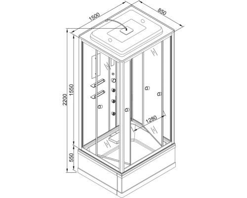 Душевая кабина Avacan V150 AVA 150x85 стекла прозрачные, профиль хром Душевая кабина Avacan V150 AVA 150x85 стекла прозрачные, профиль хром