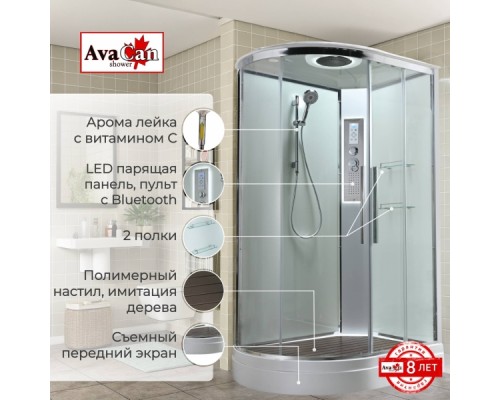 Душевая кабина EM2912RLEDT прозрачная Душевая кабина EM2912RLEDT прозрачная