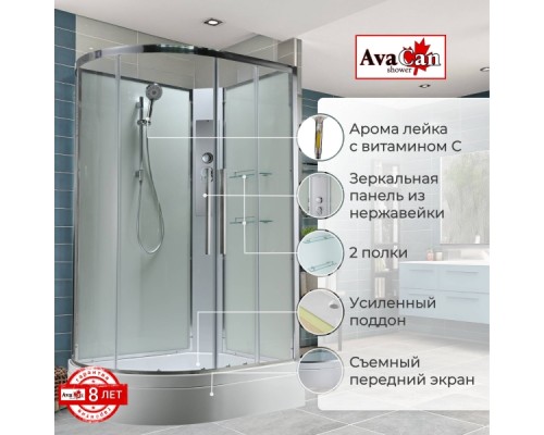 Душевая кабина EM3812RNT без крыши прозрачная
