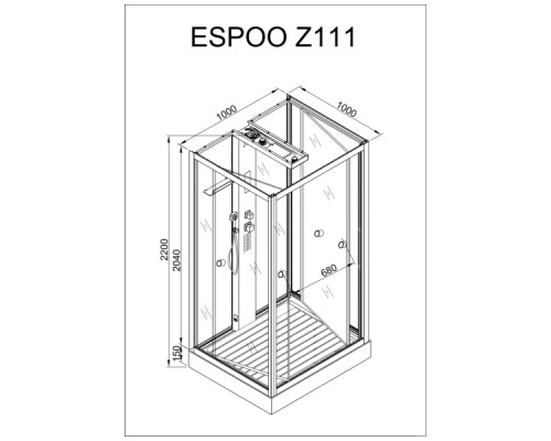 Душевая кабина AvaCan Z111 с баней