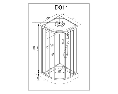 Душевая кабина AvaCan D011S с электрикой
