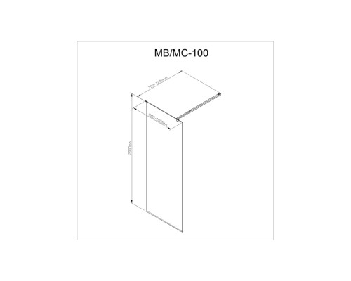 Душевая перегородка Avacan MC100MT AVA 100x200 стекла матовые, профиль хром Душевая перегородка Avacan MC100MT AVA 100x200 стекла матовые, профиль хром