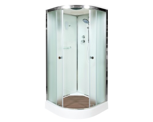 Душевая кабина Avacan D011SEL AVA 110x110 с электрикой, стекла матовые, профиль хром Душевая кабина Avacan D011SEL AVA 110x110 с электрикой, стекла матовые, профиль хром