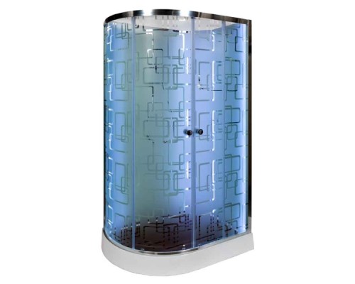 Душевая кабина Avacan EM2012RNLED+GM AVA 120x90 б/к с LED и гидромассажем, правая, стекла с узором, профиль хром Душевая кабина Avacan EM2012RNLED+GM AVA 120x90 б/к с LED и гидромассажем, правая, стекла с узором, профиль хром