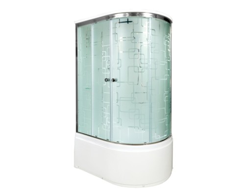 Душевая кабина Avacan EM5012LGM+EL AVA 120x90 с гидромассажем и электрикой, левая, стекла с рисунком, профиль хром Душевая кабина Avacan EM5012LGM+EL AVA 120x90 с гидромассажем и электрикой, левая, стекла с рисунком, профиль хром