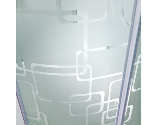 Душевая кабина Avacan EM5012LGM+EL AVA 120x90 с гидромассажем и электрикой, левая, стекла с рисунком, профиль хром Душевая кабина Avacan EM5012LGM+EL AVA 120x90 с гидромассажем и электрикой, левая, стекла с рисунком, профиль хром