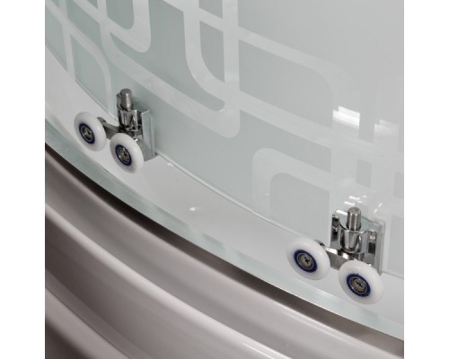 Душевая кабина Avacan EM5012LGM+EL AVA 120x90 с гидромассажем и электрикой, левая, стекла с рисунком, профиль хром Душевая кабина Avacan EM5012LGM+EL AVA 120x90 с гидромассажем и электрикой, левая, стекла с рисунком, профиль хром