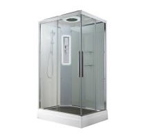 Душевая кабина Avacan K2011LED AVA 110x90 LED, стекла прозрачные, профиль хром