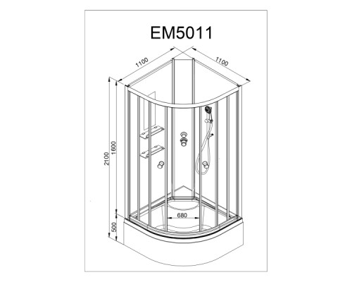 Душевая кабина AvaCan EM 5011 N с гидромассажем