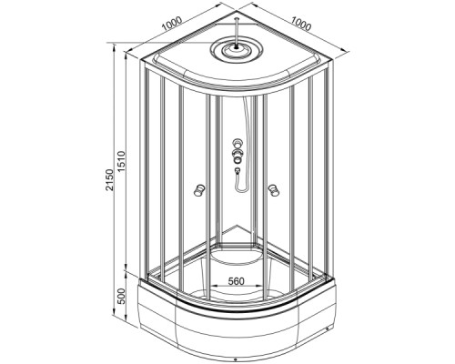 Душевая кабина Avacan L910GM+EL AVA 100x100 с гидромассажем и электрикой (стекла матовые с рисунком) Душевая кабина Avacan L910GM+EL AVA 100x100 с гидромассажем и электрикой (стекла матовые с рисунком)