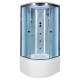 Душевая кабина Avacan EM5011LED+GM AVA 110x110 с LED и гидромассажем, стекла с узором, профиль хром