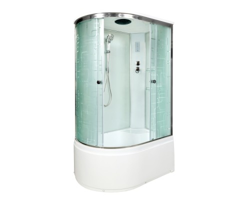 Душевая кабина Avacan EM5012REL AVA 120x90 с электрикой, правая, стекла с рисунком, профиль хром Душевая кабина Avacan EM5012REL AVA 120x90 с электрикой, правая, стекла с рисунком, профиль хром