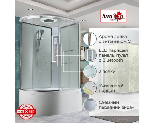 Душевая кабина EM5812RLEDT прозрачная Душевая кабина EM5812RLEDT прозрачная