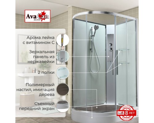 Душевая кабина EM2812RNT без крыши прозрачная