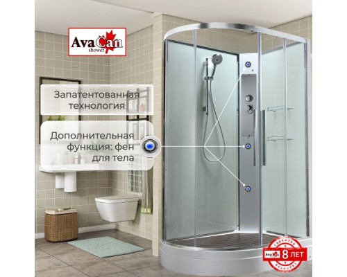 Душевая кабина EM2812RNT без крыши прозрачная