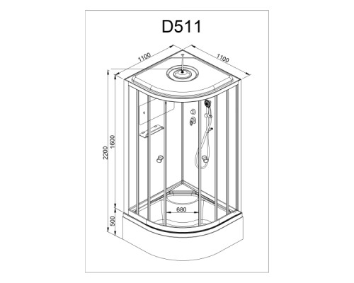 Душевая кабина AvaCan D511S LED