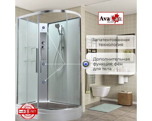 Душевая кабина EM2812LNT без крыши прозрачная