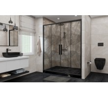 Душевая дверь Avacan FB2 170-190 AVA 170-190x195 стекла с рисунком, профиль черный