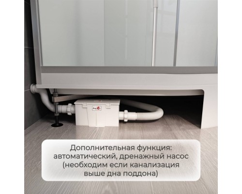 Душевую кабина Avacan EM3080NT AVA 80x80, стандарт, стекла матовое/прозрачное, профиль хром
