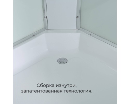 Душевую кабина Avacan EM3080NT AVA 80x80, стандарт, стекла матовое/прозрачное, профиль хром