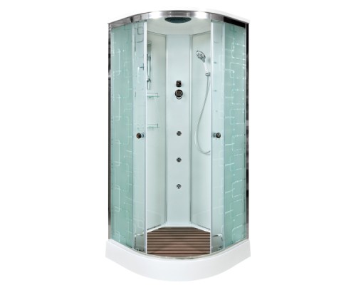Душевая кабина Avacan EM2011GM AVA 110x110 с гидромассажем, стекла с узором, профиль хром