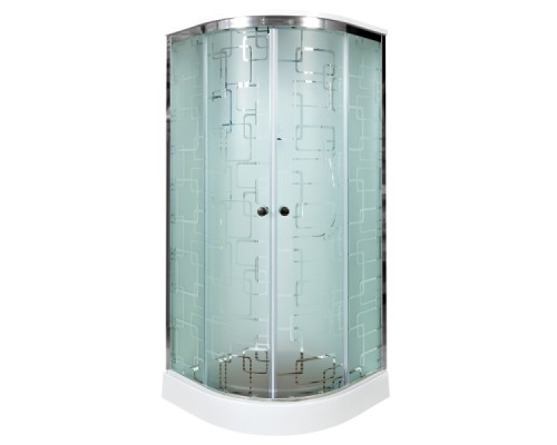 Душевая кабина Avacan EM2011GM AVA 110x110 с гидромассажем, стекла с узором, профиль хром