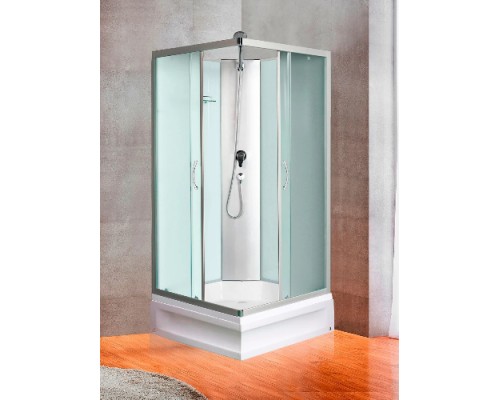 Душевая кабина River QUADRO Б/К 90/24 MT 90х90 без крыши, матовое стекло, профиль хром матовый