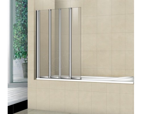 Складная стеклянная душевая шторка для ванны Weltwasser WW100 100ZF4