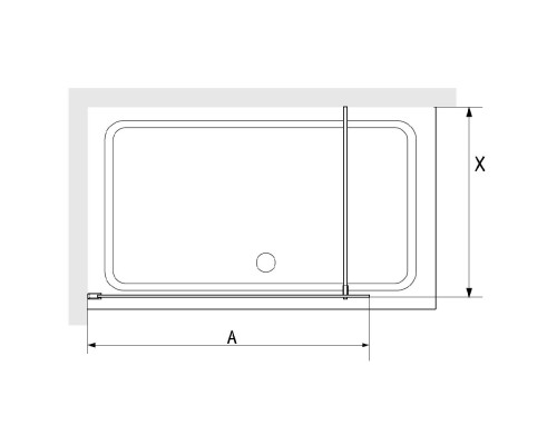 Душевая перегородка RGW WA-08B неподвижное Walk In cтекло Ribbed, 8 мм 60*195 чёрный