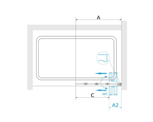 Шторка на ванну RGW SC-23 прозрачное стекло 4 мм цв. профиля хром арт.03112310-11