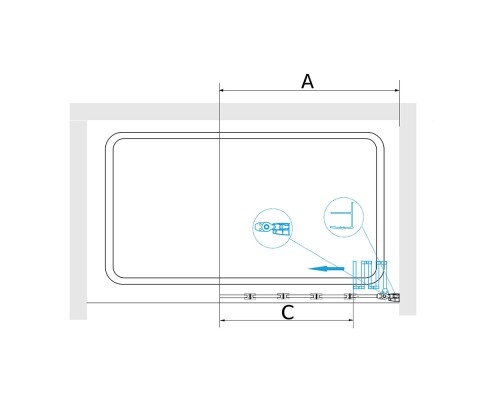 Шторка на ванну RGW SC-21 прозрачное стекло 6 мм цв. профиля хром арт.03112112-11