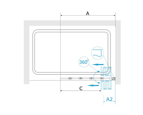 Шторка на ванну RGW SC-22 прозрачное стекло 4 мм цв. профиля хром арт.03112212-11