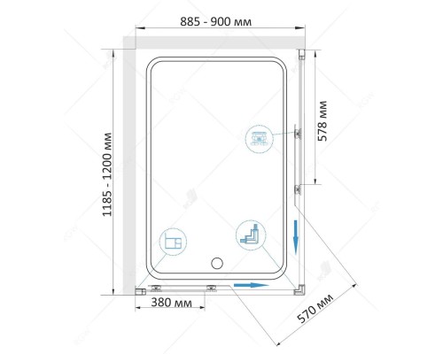 Душевой уголок, прямоугольный RGW CL-44 прозрачное стекло 5 мм цвет проф. хром  90*120*185 32094492-11