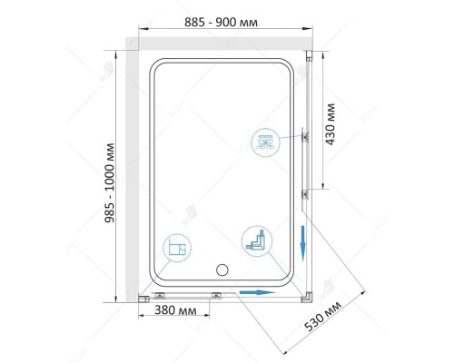 Душевой уголок, прямоугольный RGW CL-44 прозрачное стекло 5 мм цвет проф. хром  90*100*185 32094490-11