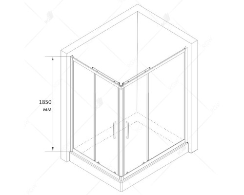 Душевой уголок, прямоугольный RGW CL-44 прозрачное стекло 5 мм цвет проф. хром  90*100*185 32094490-11