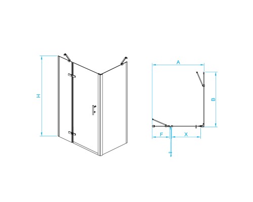 Душевой уголок RGW Passage 90x100 41087790-084L стекло прозрачное, профиль черный