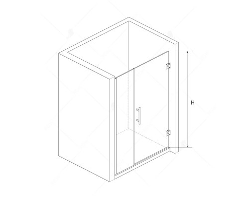 Распашная душевая дверь RGW HO-012-B прозрачное стекло 8 мм цвет профиля Чёрный арт.350601200-14